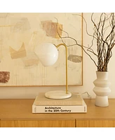 Brightech Krystal 14.5" Modern Led Desk Lamp with Marble Base and Glass Shade