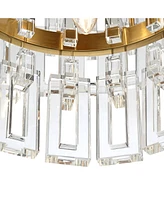 Vienna Full Spectrum Donegan Burnished Brass Crystal Chandelier 23 1/2" Wide Luxury Tiered 8-Light Fixture for Dining Room House Foyer Kitchen Island