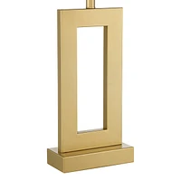 Marshall Modern Glam Luxury Table Lamp 30" Tall Gold Metal Open Base Oatmeal Rectangular Shade Decor for Living Room Bedroom House Bedside Nightstand