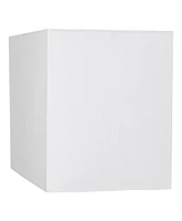 White Medium Rectangular Hardback Lamp Shade 16" Wide x 8" Deep x 10" High (Spider) Replacement with Harp and Finial - Spring crest