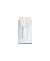 Midtown Modern Wall Mount Light Sconce Chrome Hardwired 15" High Fixture Rectangular Opal White Glass for Bedroom Bathroom Bedside Living Room Home Ha