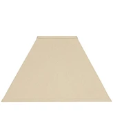 Beige Linen Medium Square Lamp Shade 6" Top x 16" Bottom x 12" Slant x 10" High (Spider) Replacement with Harp and Finial - Springcrest