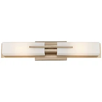 Possini Euro Design Midtown Modern Wall Light Burnished Brass Gold Metal Hardwired 23.5" 2