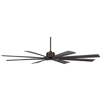 80" Defender Rustic Farmhouse Indoor Outdoor Ceiling Fan with Dimmable Led Light Remote Control Oil Rubbed Bronze Black Damp Rated for Patio Exterior