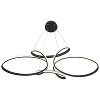 Helix Sand Black Multi-Ring Ceiling Pendant Light 39 1/2" Wide Ultra Modern Minimalist Spiral Dimmable Led Strip Steel Metal Dining Room House Foyer K