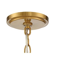 Possini Euro Design Prava Warm Brass Pendant Chandelier Lighting 21 1/2" Wide Strip Crystal Shade 4-Light Fixture for Dining Room House Foyer Entryway