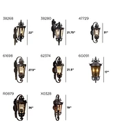 Casa Marseille European Outdoor Wall Light Fixture Bronze Scroll 21 3/4" Champagne Hammered Glass for Exterior House Porch Patio Outside Deck Garage F