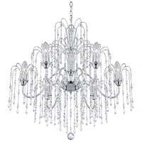 Vienna Full Spectrum Crystal Rain Chrome Silver Chandelier Lighting 29" Wide Country Clear Crystal Curved Arm 6-Light Fixture Dining Room House Foyer