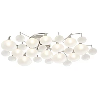 Possini Euro Design Lilypad Modern Ceiling Light Semi Flush-Mount Fixture 30" Wide Chrome 12-Light Frosted Opal Etched Glass for Bedroom Kitchen Livin