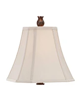 Regency Hill Thornewood 35 1/2" Tall Large Traditional End Table Lamp Brown Finish Single Fabric Beige Shade Console Living Room Bedroom Bedside Night