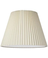 Ivory Pleated Large Lamp Shade 11" Top x 19" Bottom x 14.25" High x 14.5" Slant (Spider) Replacement with Harp and Finial - Springcrest