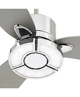 Possini Euro Design 56" Vengeance Modern Indoor Ceiling Fan 3 Blade Led Light Remote Control Chrome Finish Silver Blades Bedroom Living Room Kitchen D