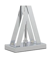 Proxima Modern Table Lamp 28" Tall Chrome Silver Crisscrossing Metal Sheer Outer White Inner Rectangular Shade for Bedroom Living Room House Bedside N