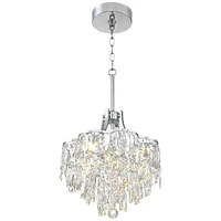 Vienna Full Spectrum Villette Chrome Pendant Chandelier Lighting 15 3/4" Wide Modern Crystal Cascade Led 5-Light Fixture Dining Room House Foyer Entry