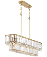 Stiffel Ella 38 3/4" Wide Soft Gold Crystal Island Pendant Light
