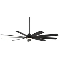 72" Tahoe Breeze Industrial Indoor Outdoor Ceiling Fan with Led Light Remote Control Matte Black Dark Walnut Wood Damp Rated for Patio Exterior House