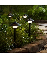 Pagoda Textured Black 8-Piece Led Landscape Path Light Set - John Timberland