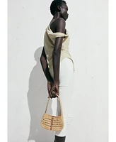 Mango Women's Natural Fiber Shoulder Bag