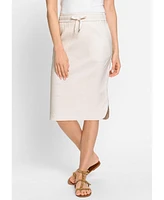 Olsen Women's Stretch Linen Drawstring Skirt