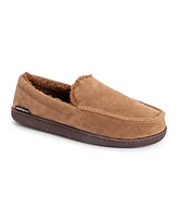 Muk Luks Men's Faux Suede Moccasin Slippers, Camel, S (8-9)