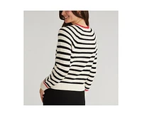 525 Women's Marina Striped Textured Pullover