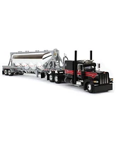 First Gear Dcp 1/64 Black/Viper Red Peterbilt 389 with J&L Pneumatic Tank Trailer