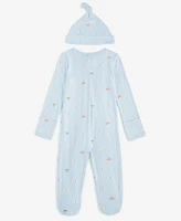 First Impressions Baby Boys Travel Cotton Hat & Footed Coverall, 2 Piece Set, Created for Macy's