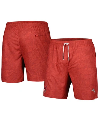 Tommy Bahama Men's Red Tampa Bay Buccaneers Naples Layered Leaves Swim Shorts