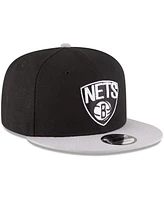 New Era Men's Black/Gray Brooklyn Nets 2-Tone 9FIFTY Adjustable Snapback Hat