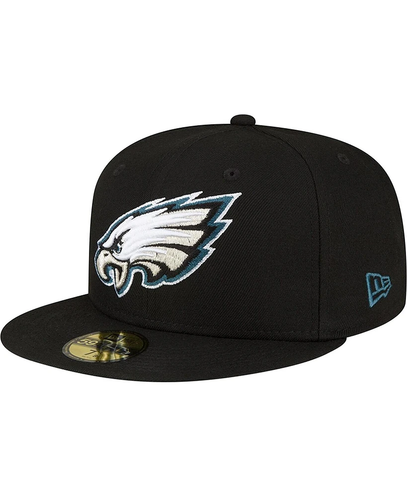 New Era Men's Black Philadelphia Eagles Team Basic 59FIFTY Fitted Hat