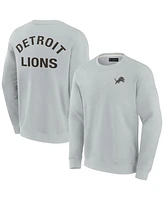 Fanatics Signature Men's and Women's Gray Detroit Lions Super Soft Pullover Crew Sweatshirt