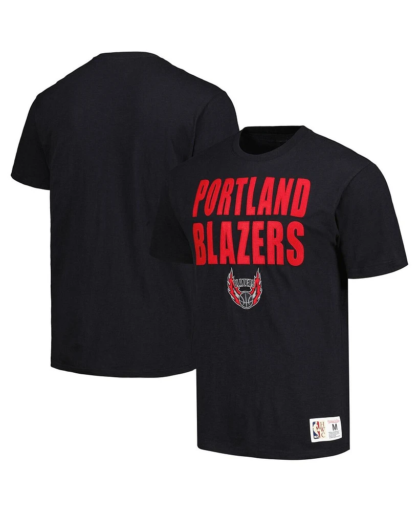 Mitchell & Ness Men's Black Portland Trail Blazers Hardwood Classics Legendary Slub T-Shirt