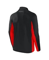 Fanatics Men's Black Formula 1 Tech Raglan Quarter-Zip Top