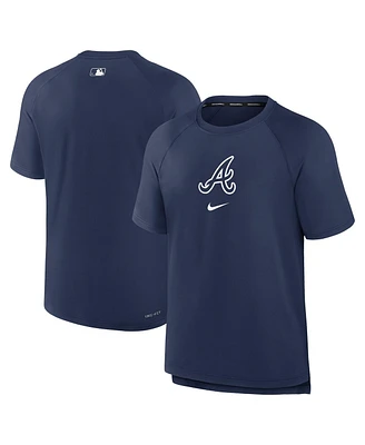 Nike Men's Navy Atlanta Braves Authentic Collection Pregame Raglan Performance T-Shirt