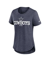 Nike Women's Heather Navy Dallas Cowboys Fashion Tri-Blend T-Shirt