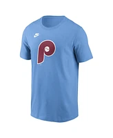 Nike Men's Light Blue Philadelphia Phillies Cooperstown Collection Team Logo T-Shirt