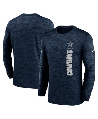 Nike Men's Navy Dallas Cowboys 2024 Sideline Velocity Performance Long Sleeve T-Shirt