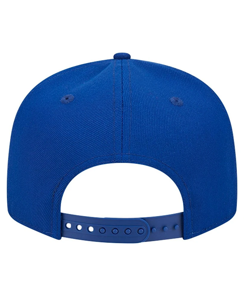 New Era Men's Royal Golden State Warriors Evergreen Script Side Patch 9FIFTY Snapback Hat