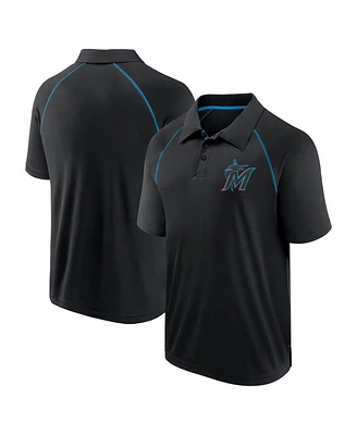 Fanatics Men's Black Miami Marlins Strong Alone Raglan Polo