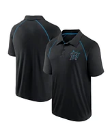 Fanatics Men's Black Miami Marlins Strong Alone Raglan Polo