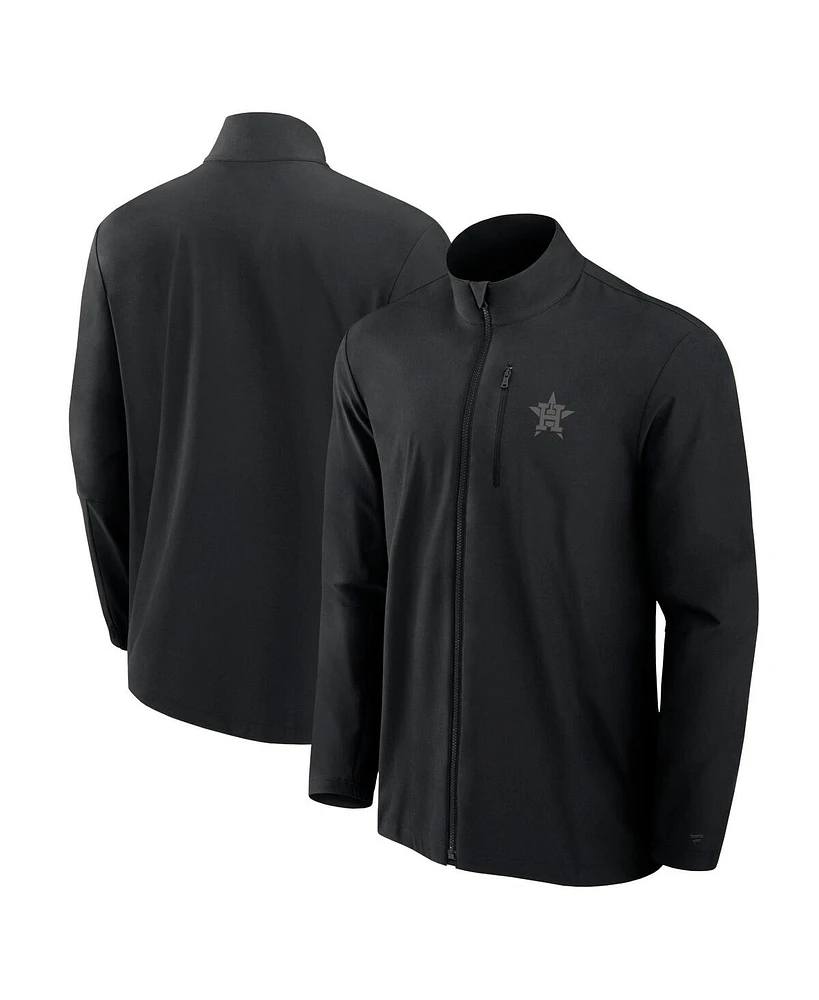 Fanatics Signature Men's Black Houston Astros Front Office Woven Full-Zip Jacket