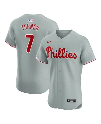 Nike Men's Trea Turner Gray Philadelphia Phillies Road Elite Player Jersey