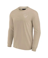 Fanatics Signature Men's and Women's Khaki Houston Texans Elements Super Soft Long Sleeve T-Shirt