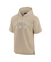 Fanatics Signature Men's and Women's Khaki San Francisco 49ers Elements Super Soft Fleece Short Sleeve Pullover Hoodie