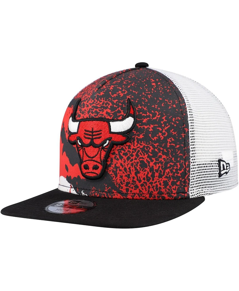 New Era Big Boys and Girls Black Chicago Bulls Court Sport 9FIFTY Snapback Hat