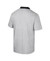 Colosseum Men's White/Maroon Montana Grizzlies Print Stripe Polo Shirt