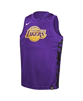 Nike Big Boys and Girls Purple Los Angeles Lakers Courtside Starting Five Team Jersey