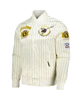 Pro Standard Men's Cream San Diego Padres Cooperstown Collection Pinstripe Retro Classic Satin Full-Snap Jacket