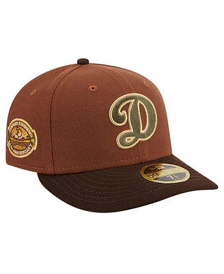 New Era Men's Brown Los Angeles Dodgers Velvet Logo Fill Low Profile 59FIFTY Fitted Hat