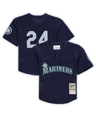 Mitchell & Ness Toddler Ken Griffey Jr. Navy Seattle Mariners Cooperstown Collection Mesh Batting Practice Jersey